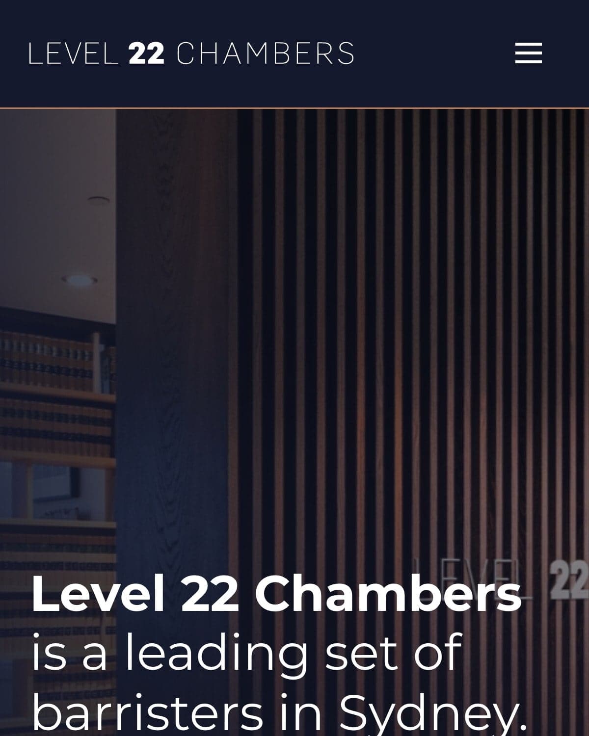 Level 22 Chambers on a phone