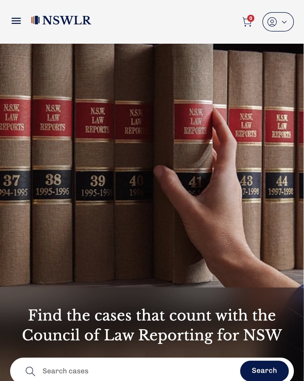 NSW Law Reports on a phone